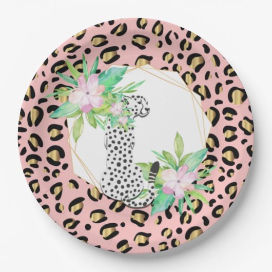 Leopard Print Party Plate Pappteller (Vorderseite)
