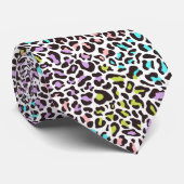 Leopard Print Pastel Neck Tie Krawatte (Gerollt)