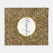 Leopard Print Patches in Gold und Schwarz Monogram Fleecedecke (Vorderseite (Horizontal))