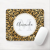Leopard Print Patches in Gold und Schwarz Monogram Mousepad (Mit Mouse)
