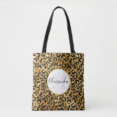 Leopard Print Patches in Gold und Schwarz Monogram Tasche (Vorderseite)