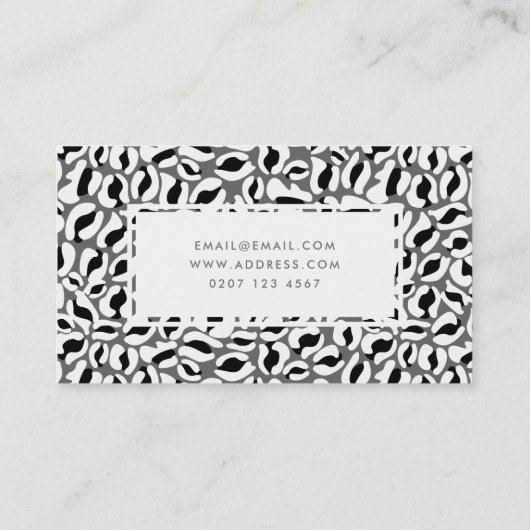 Leopard Print Pattern Beauty Spray Tan Salon Visitenkarte (Rückseite)