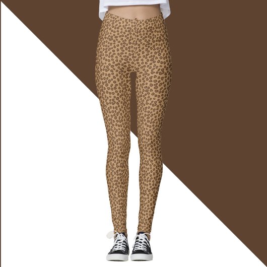 Leopard Print Pattern Brown Leggings