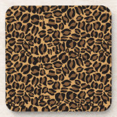 Leopard Print Pattern Classic Dschungel Getränkeuntersetzer (Vorderseite)