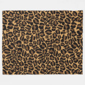 Leopard Print Pattern Classic Dschungel Round Fleecedecke (Vorderseite (Horizontal))