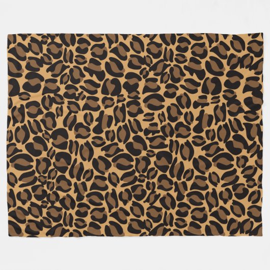 Leopard Print Pattern Classic Dschungel Round Fleecedecke (Vorderseite (Horizontal))