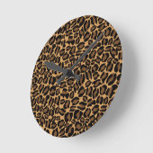 Leopard Print Pattern Classic Dschungel Runde Wanduhr (Winkel)