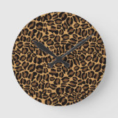 Leopard Print Pattern Classic Dschungel Runde Wanduhr (Vorderseite)