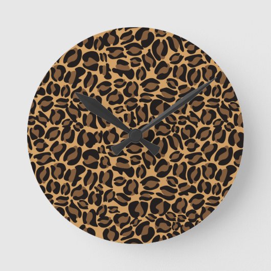 Leopard Print Pattern Classic Dschungel Runde Wanduhr (Vorderseite)