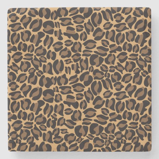 Leopard Print Pattern Classic Dschungel Steinuntersetzer (Vorderseite)
