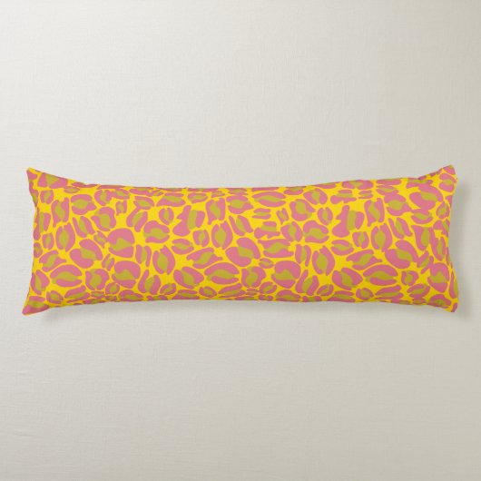 Leopard Print Pattern Dschungel Gelb Rosa Helle Seitenschläferkissen (Vorderseite)