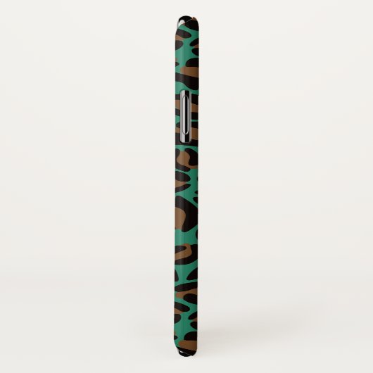 Leopard Print Pattern Dschungelgrün braun Case-Mate iPhone Hülle (Hinten/Rechts)