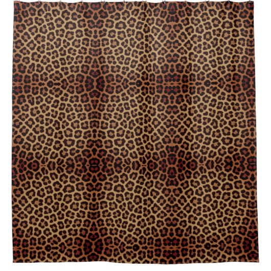 Leopard Print Pattern Duschvorhang (Vorderseite)