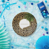 Leopard Print Pattern Elegant Palm Personal Pappteller (Party)