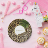 Leopard Print Pattern Elegant Palm Personal Pappteller (Party)