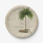 Leopard Print Pattern Elegant Palm Personal Pappteller (Vorderseite)