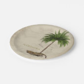 Leopard Print Pattern Elegant Palm Personal Pappteller (Schrägansicht)