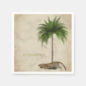 Leopard Print Pattern Elegant Palm Personal Serviette (Vorderseite)