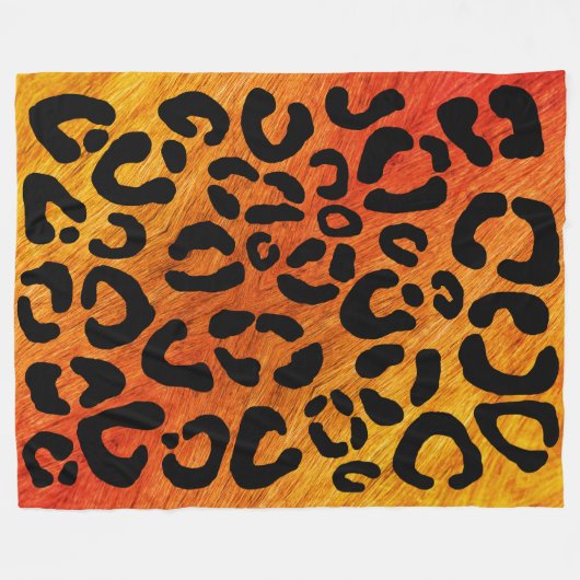 Leopard Print Pattern Fleece Blanket (Vorderseite (Horizontal))