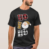 Leopard Print Pattern Ho Ho Ho Buffalo Plaid Chris T-Shirt (Vorderseite)