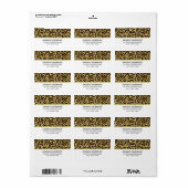 Leopard Print Pattern in Gold and Black Label Adressaufkleber (Vorne)