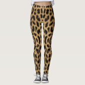 Leopard Print Pattern Legierung Leggings (Vorderseite)