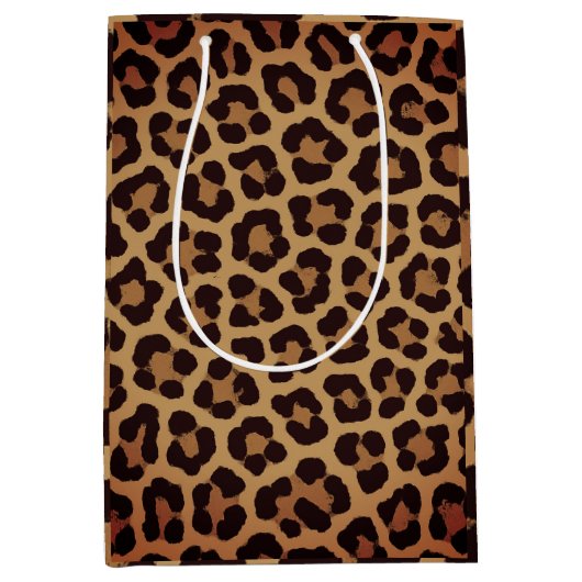 Leopard Print Pattern Mittlere Geschenktüte (Vorderseite)