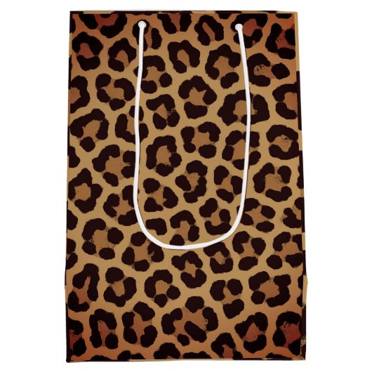 Leopard Print Pattern Mittlere Geschenktüte (Rückseite)