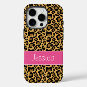 Leopard Print Pattern Pink Personalisiert iPhone 16 Pro Hülle