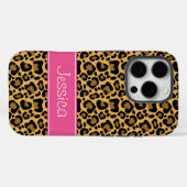 Leopard Print Pattern Pink Personalisiert Case-Mate iPhone Hülle (Rückseite (Horizontal))