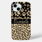 Leopard Print Paws Print Sepia Personalisiert Case-Mate iPhone Hülle (Rückseite)