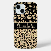 Leopard Print Paws Print Sepia Personalisiert