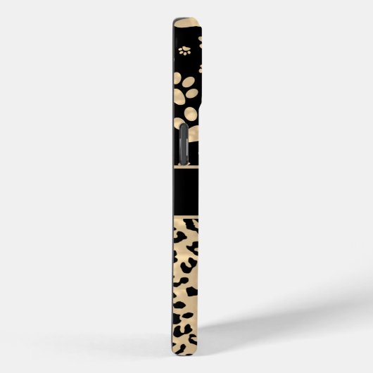 Leopard Print Paws Print Sepia Personalisiert Case-Mate iPhone Hülle (Rückseite / Rechts)