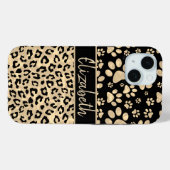 Leopard Print Paws Print Sepia Personalisiert Case-Mate iPhone Hülle (Rückseite (Horizontal))