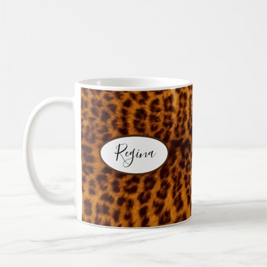 Leopard Print Personalisiert Coffee Tasse (Links)