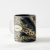 Leopard Print Personalisiert Coffee Tasse (Vorderseite Links)
