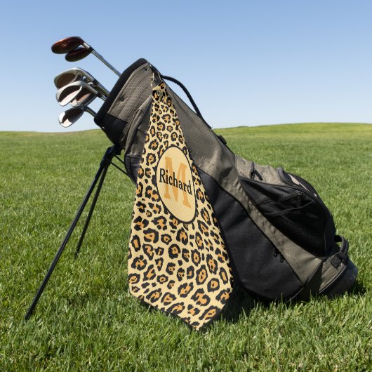 Leopard Print Personalisiert Golf Handtuch (Gras)