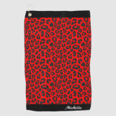 Leopard Print Personalisiert Golfhandtuch (Vorderseite)