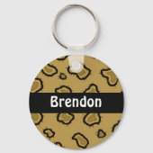Leopard Print Personalisiert Key Chain Schlüsselanhänger (Vorderseite)