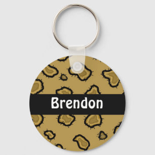 Leopard Print Personalisiert Key Chain Schlüsselanhänger