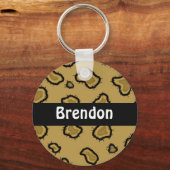 Leopard Print Personalisiert Key Chain Schlüsselanhänger (Vorderseite)
