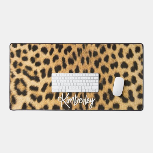 Leopard Print Personalisiert Schreibtischunterlage (Tastatur & Maus)