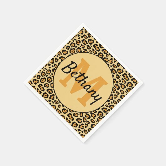 Leopard Print Personalisiert Serviette (Ecke)