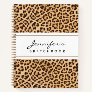 Leopard Print Personalisiert Sketchbook - Ihr Name Notizblock