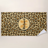 Leopard Print Personalisiert Strandtuch (Vorderseite)