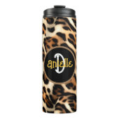 Leopard Print Personalisiert Thermosbecher (Vorderseite)