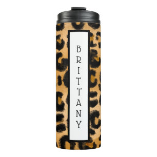 Leopard Print personalisiert Thermosbecher
