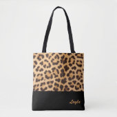 Leopard Print Personalisiert Totbeutel Tasche (Vorderseite)