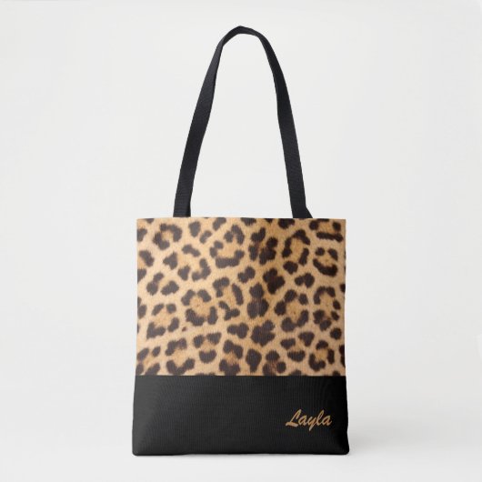 Leopard Print Personalisiert Totbeutel Tasche (Vorderseite)