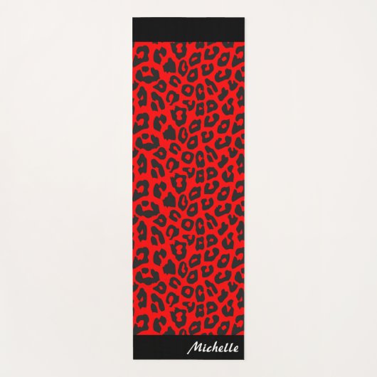 Leopard Print Personalisiert Yogamatte (Vorderseite)